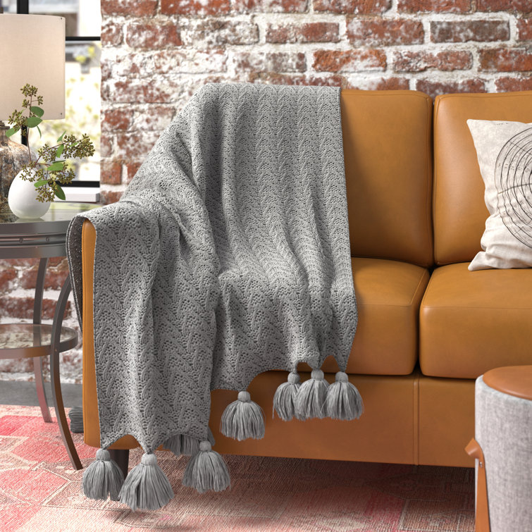 Steelside™ Bellago Knitted Tassel Throw & Reviews Wayfair Canada